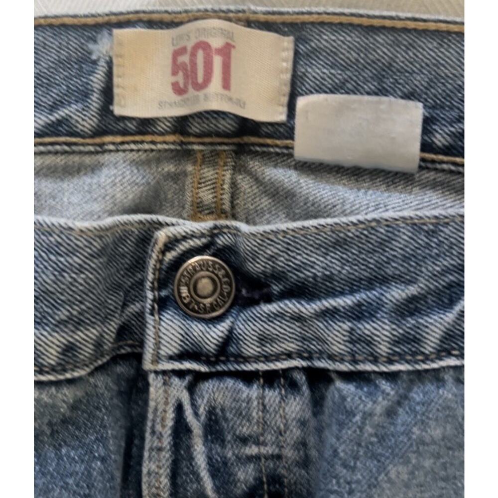 Vtg Y2K Levis 501 Jeans Mens 40 X 32 Distressed Straight Leg Original Button Fly - Picture 6 of 15